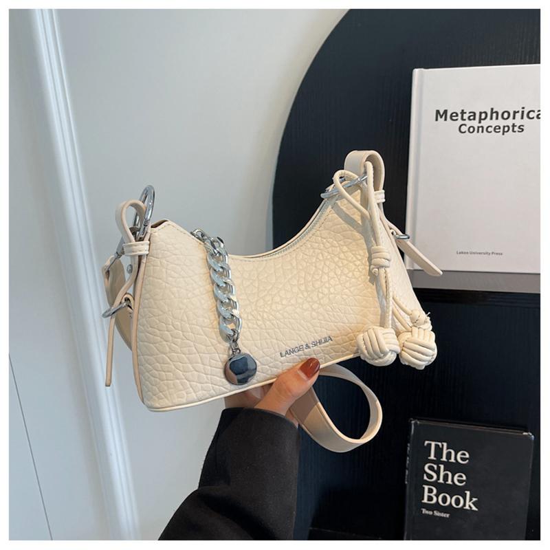 Высококачественная ручная маленькая сумка с цепочкой для женщин, новинка 2023 года, текстурированная нишевая сумка на одно плечо, модная маленькая сумка через плечо