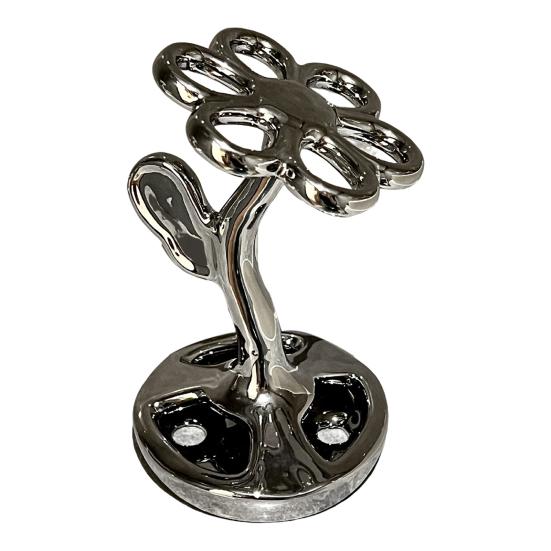 Toothbrush Holder Storage Stand High Stability Easy To Clean Compact Size Flower Shape Ceramic Storage Rack Multifunctional Toothbrush Holder