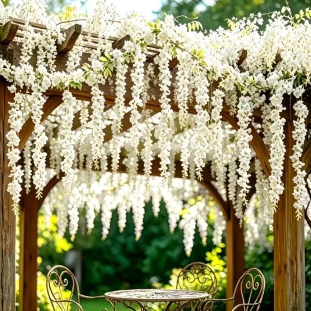 250cm Artificial Flower Garland Bushy Hanging Rattan Flower Greenery Fake Plant Wall Hangings