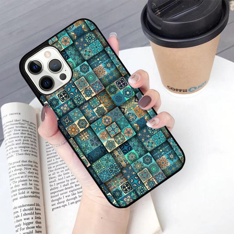 Boho Tile Mosaic Aesthetic Mobile Phone Cases Cover For iPhone 17 Air 16 15 14 12 13 11 Pro MAX apple Plus Coque