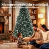 Artificial Christmas Tree 180 cm with 910 Snow-Covered Branches 58 Pinecones and Foldable Metal Stand Easy Assembly Green