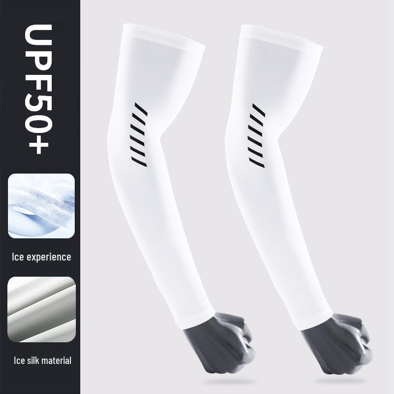 Premium Anti-UV Ice Silk Arm Sleeves for Men - Ultra-thin, Cool, Breathable Sun Protection for Cycling and Outdoor Activities.
