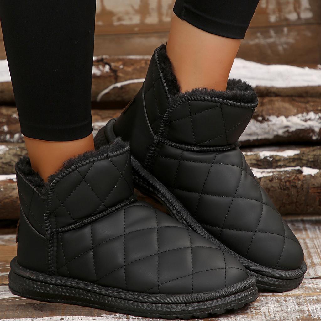 Модные толстые плюшевые зимние ботинки женские нескользящие водонепроницаемые зимние ботинки для женщин удобные теплые хлопковые туфли женские ботильоны на плоской подошве