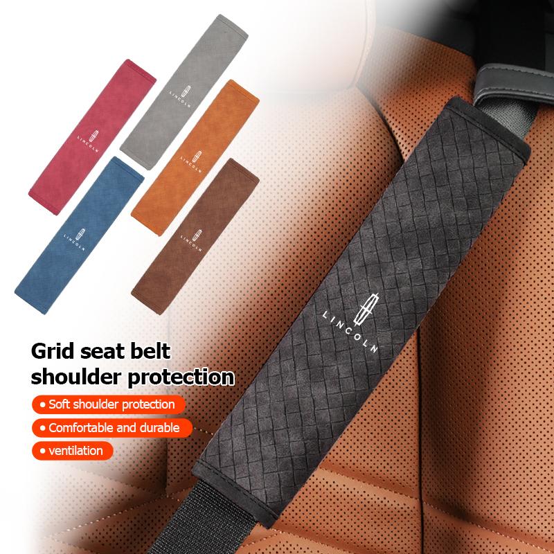 Leather Car Seat Safety Belt Cover Shoulder Guard Protector Pad For Lincoln Navigator MKZ MKX MKC MKT Continental Nautilus gfsd7