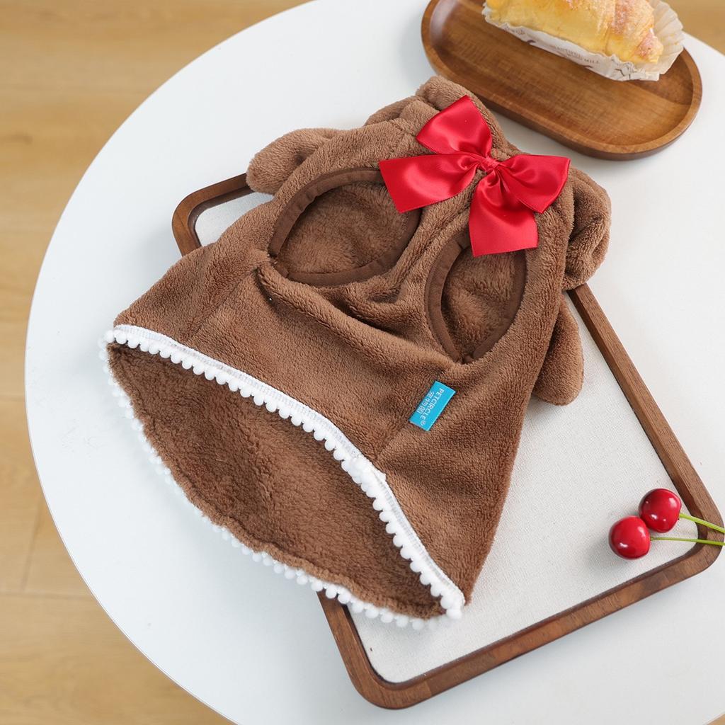 Christmas Plush Dog Cloak Warm Puppy Santa Cape Winter Pet Costume For Small Cat Yorkshire Chihuahua Pomeranian Chihuahua Outfit