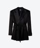 Untage Satin Oversized Double Jacket [Black(Unisex)]_Uth-Fb55
