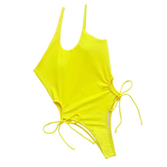 Модное женское монокини, однотонное удобное женское бикини с открытой спиной для бассейна