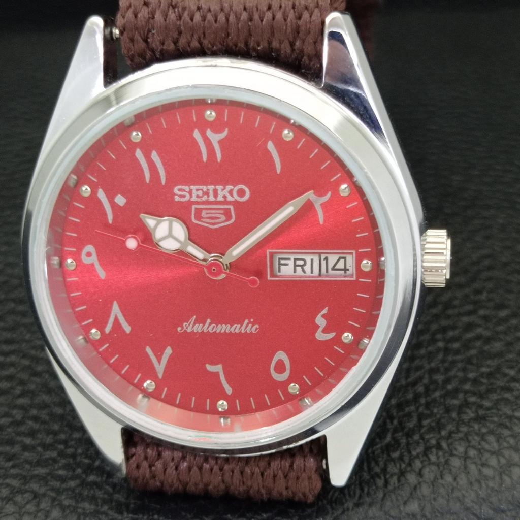 JAPAN VINTAGE REFURBISHED SEIKO 5 AUTOMATIC 6309A MENS RED DIAL WATCH a441267-4 Sk-a441267
