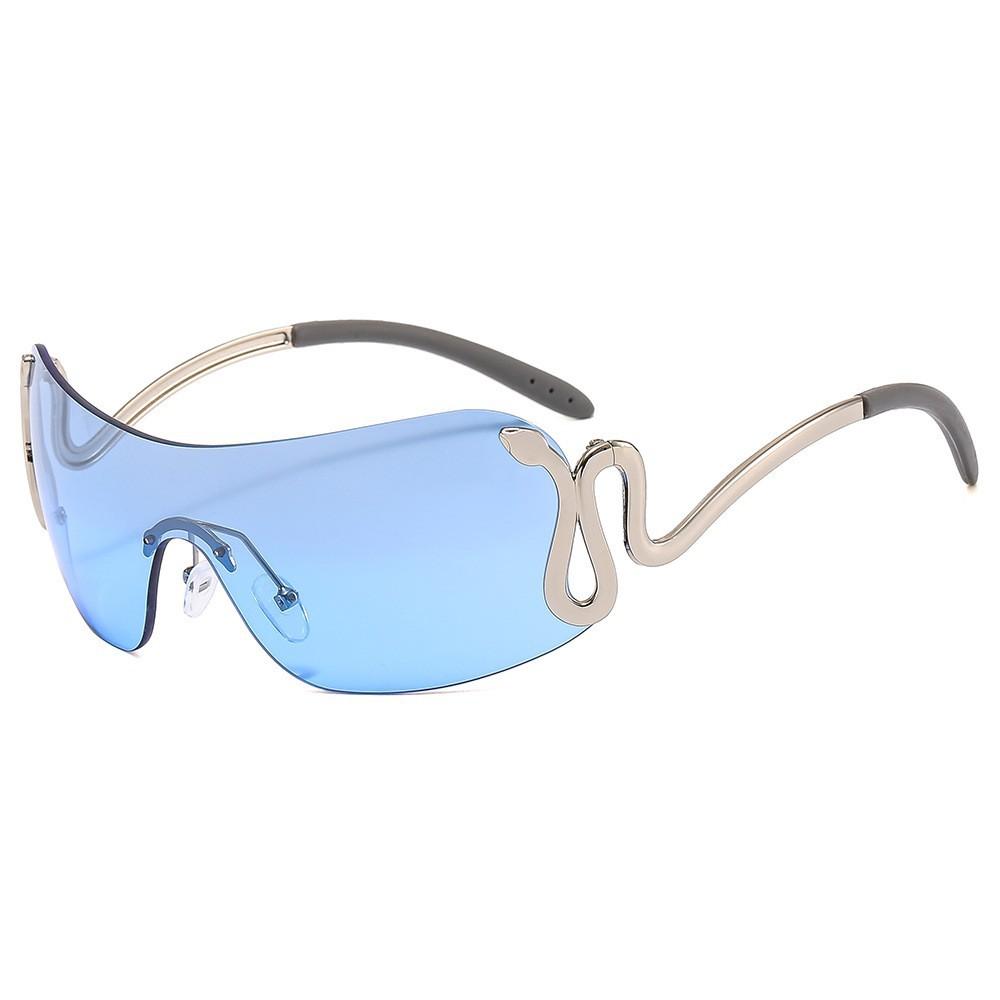 Spirit snake one-piece sunglasses new European and American trendy personalized sunglasses fashion YK millennium sunglasses