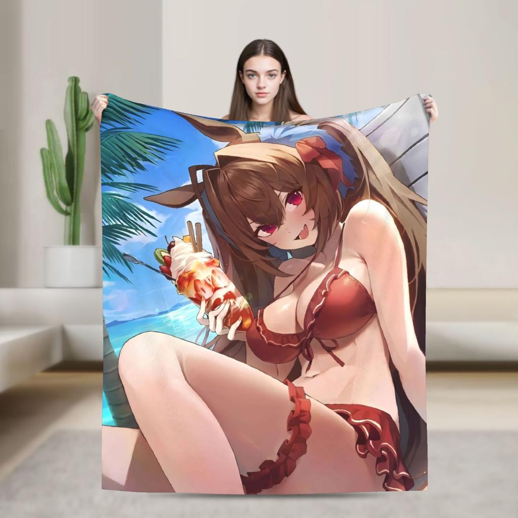 Умамусуме Претти Дерби Хару Урара Теплое Мягкое Одеяло Самолет Путешествие Плюшевое Плед Одеяло Спальня Фланелевое Покрывало Диван Кровать Покрывало