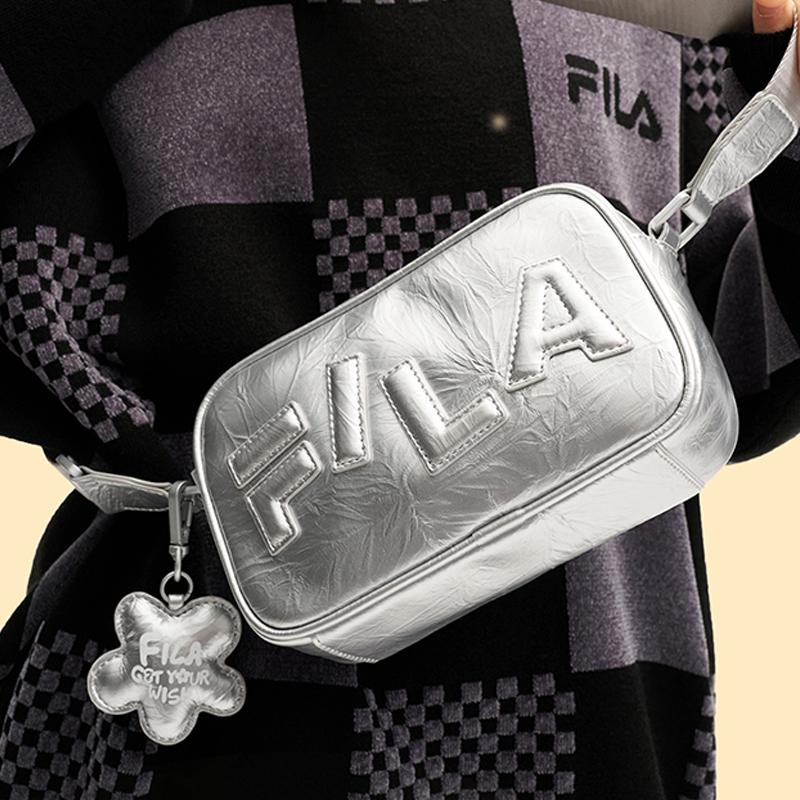 New FILA PU Crossbody Bags Women's Gray Silver F13W519173FSV