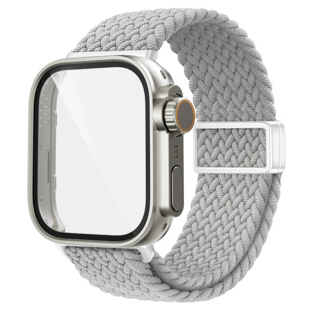 Плетеный нейлоновый ремешок + Закаленное стекло Чехол для Huawei Fit 4/ Fit4 Pro Защитная рамка для экрана Регулируемый ремешок для Huawei Fit 3