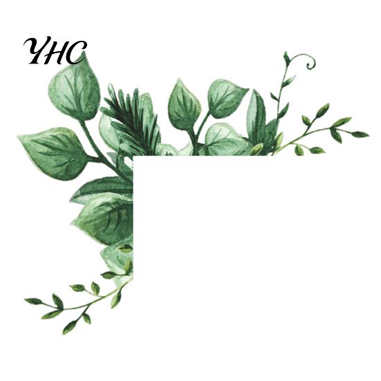 Wall Ornament Mural Ornamental Removable Colorful Green Paper Plant Switch Sticker for Restaurant Decal