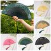 Elegant Carved Bamboo Folding Fan Flower Tassel Folding Fan Portable Handheld Fan Wedding