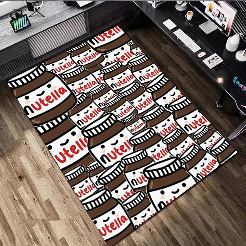 Nutella Chocolate Hazelnut Spread Jar Bread Knife Home Rug Office Carpet Room Area Rug Computer Chair Cushion Holiday Gift