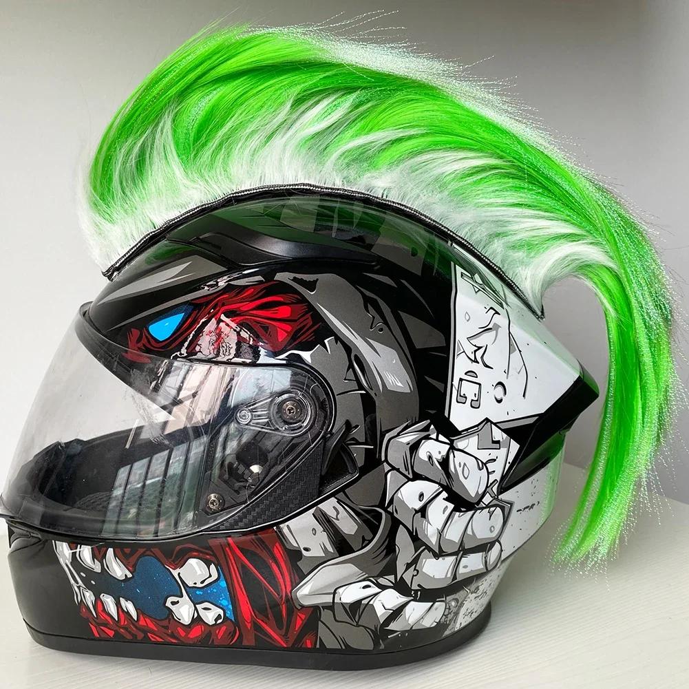 Creative Personality Motorcycle Electric Helmet Decoration Mohawk Wig Hair Motorbike Helmet Accessories Stickers Cosplay Styling