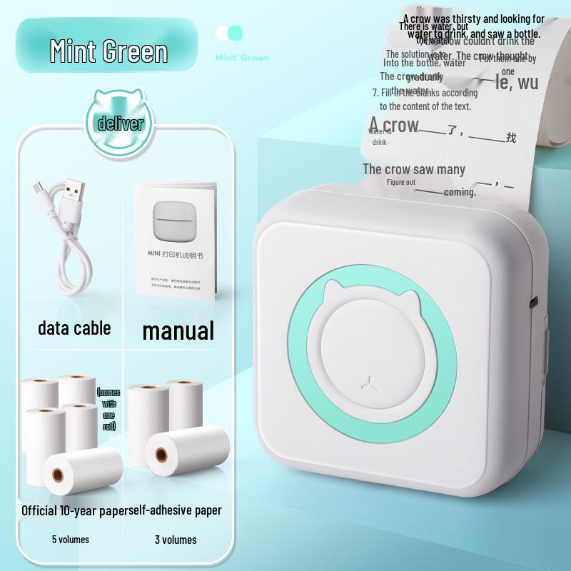 Ультра-четкий мини-портативный студенческий принтер: Умный термо-органайзер без чернил
