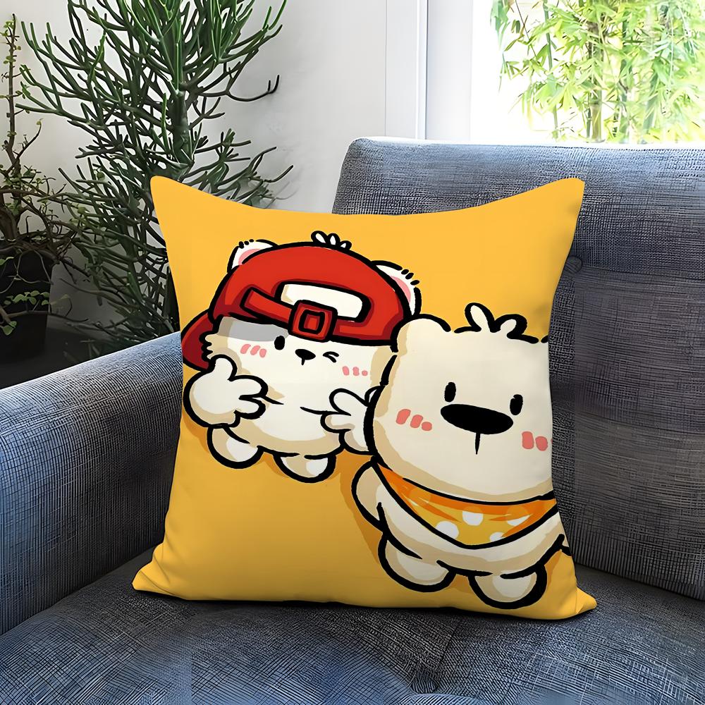 Sticker cute bear stickers Cushion Cover Comfortable Reversible Pillow Cover Ideal for Car Sofa Bedroom Beyond