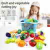 DIY Fruit Cutting Toys Fruits And Vegetables Parent-Child Simulation Pretend Play Kitchen Toy Food with Basket Kids Christmas