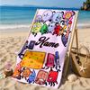 Custom Name Happy Anniversary Island Beach Towel Microfiber Beach Towel, Lightweight and Quick-Dry, for Summer Travel, Swimming Pool Gift