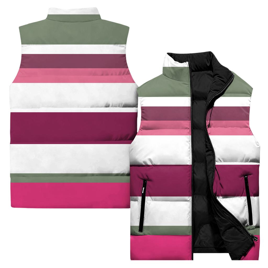 Ladies' Casual And Fashionable Sleeveless Vest Conventional Pattern Cotton Jacket