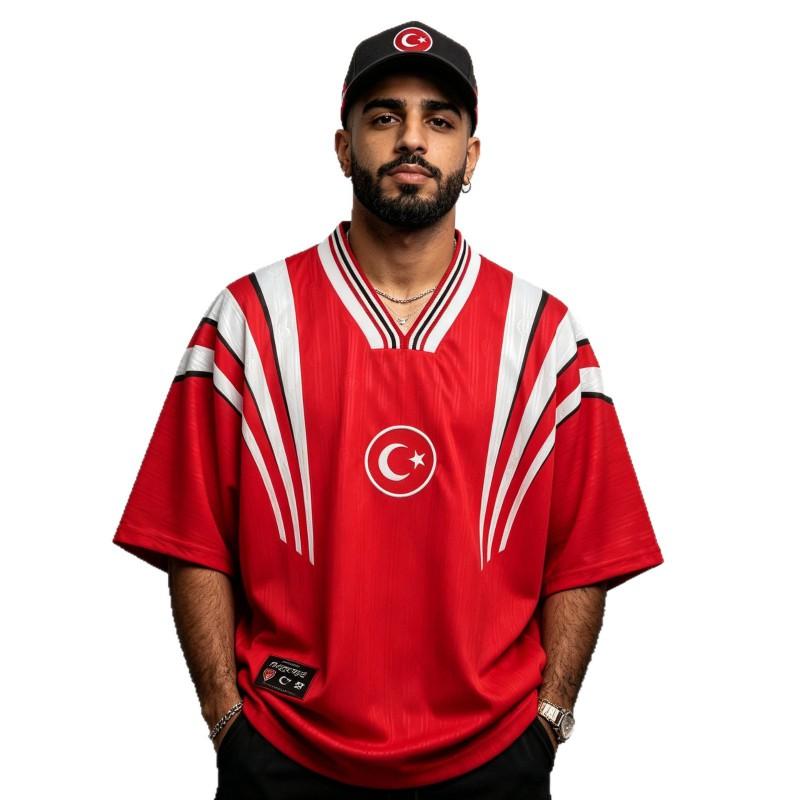Retro Turkey National Team Soccer Jersey Short Sleeve Unisex Sportswear Football Basketball Training Wear