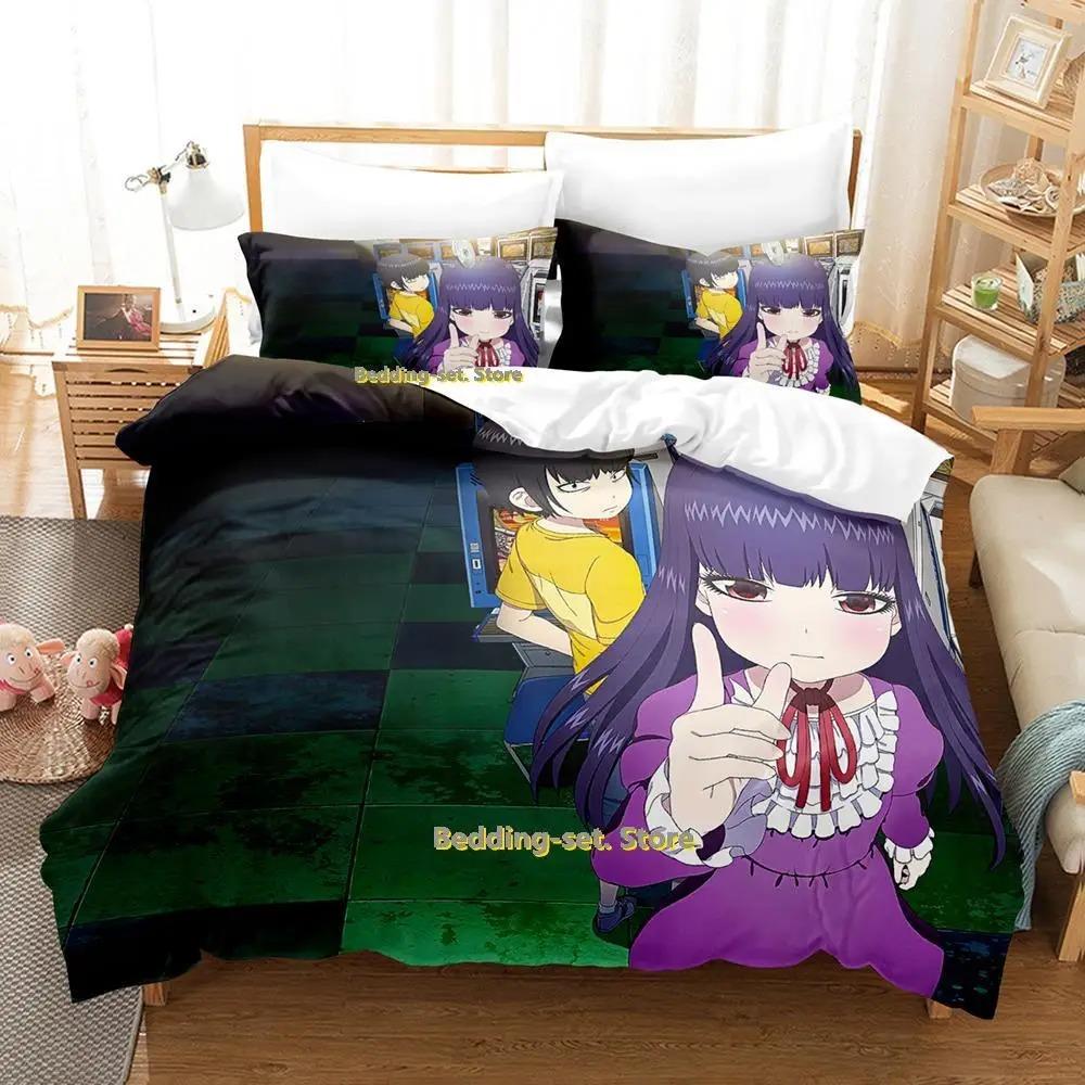 Новый Постельный набор Hi Score Girl Односпальный Полуторный Двуспальный Квинсайз Кингсайз Комплект для кровати Взрослый Детский Спальня Комплекты пододеяльников Аниме постельное белье Кровать