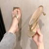 2025 Новые женские летние сексуальные босоножки на каблуке, шлепанцы, женская обувь, модные женские туфли-лодочки, шлепанцы, роскошные туфли-тапочки на высоком каблуке