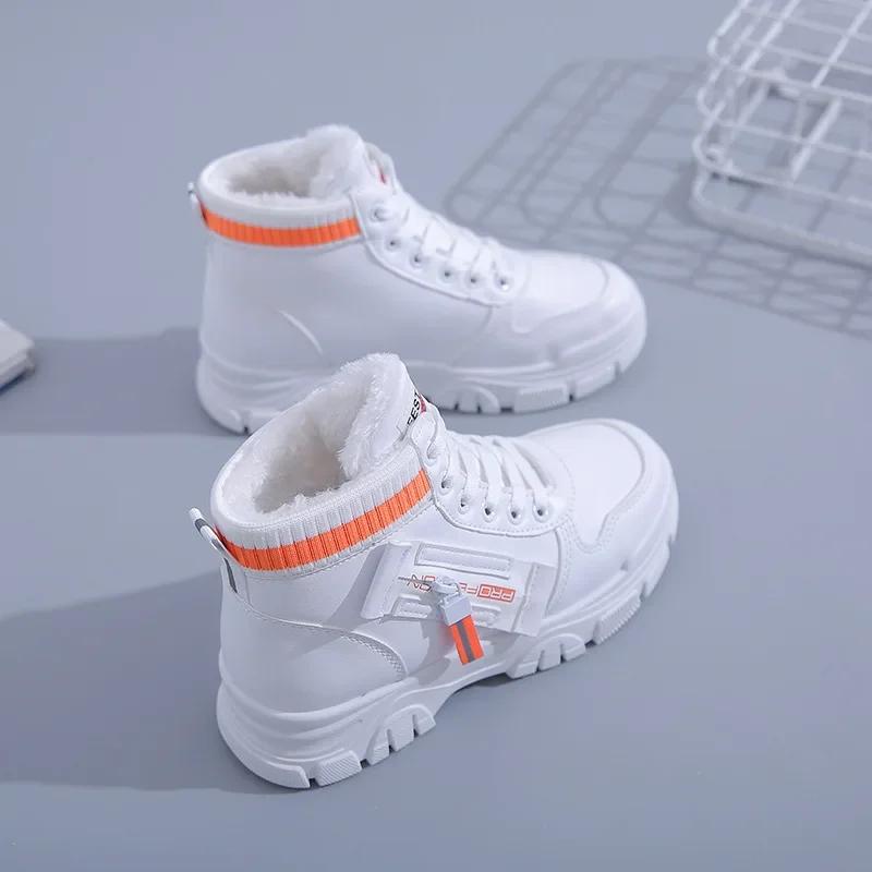 Обувь для женщин в стиле панк, белые женские зимние ботинки на платформе, армейские, высокие, байкерские, элегантные, со средним каблуком, массивные, новые, рок-модные