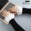 Ажурные вышитые цветочные кружевные накладные рукава для свитера, свадебные накладные манжеты, принцесса, согревающие запястья, декоративные для свитера
