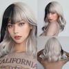 Ombre Короткие волнистые парики Лолиты для косплея с челкой Светлые платиновые, серебристые, черные синтетические волосы Боб, повседневные парики для женщин, термостойкий парик