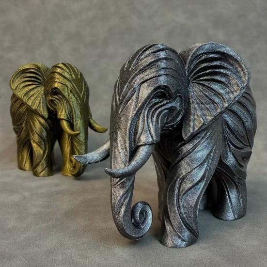 3D-печатная фигурка слона, цельное литье, милая имитация модели слона, настольное украшение для дома, украшение для книжной полки