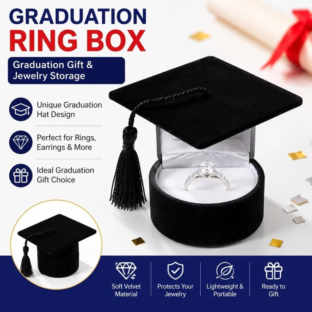 Composites Doctoral Hat Ring Box Creative Ring Packaging Box Earrings Packaging Box Couple Gift