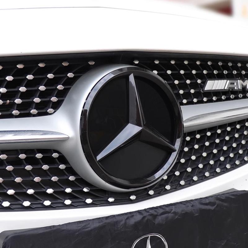 1Pcs Car Front Grille Badge Decal Cover Emblem for Mercedes Benz C E Class GLA GLK ML GLC GLE W204 W205 W210 W211 W212 W213