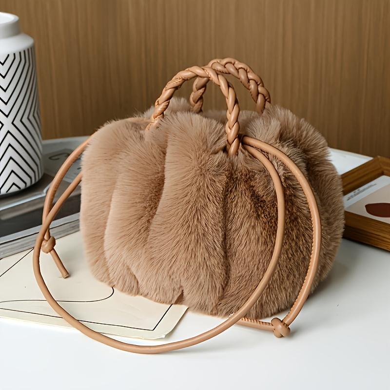 Chic Mini Plush Handbag & Crossbody Bag, Soft Fuzzy Purse with Top Handle, Ideal for Teen Parties, Outings, School, Everyday Use