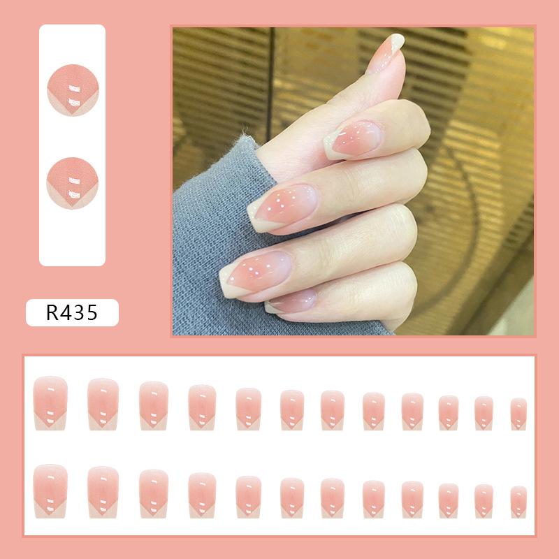 Finished Nail Art Patch Nail Patch Nail Patch Removable Wearing Nail Powder Simple 24 Boxed Internet celebrities Popular