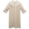 Lily Brown Five-quarter Sleeve Pleated Lace One Piece F Beige LWFO211045 Women Used