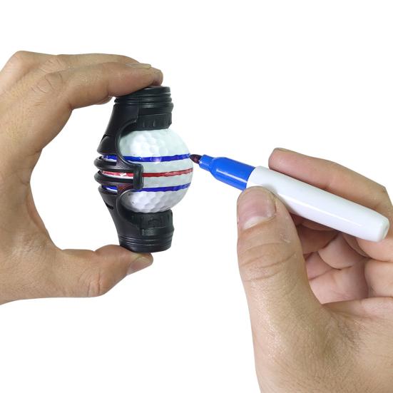 1 набор маркеров для мячей для гольфа с синей и красной ручкой-лайнером, 360-градусный разметочный зажим, профессиональный набор из трех частей, мяч для гольфа