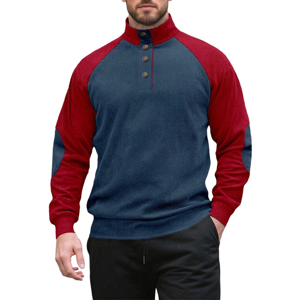 Men'S Outdoor Raglan Sleeve Standing Collar Long Sleeved Sweatshirt