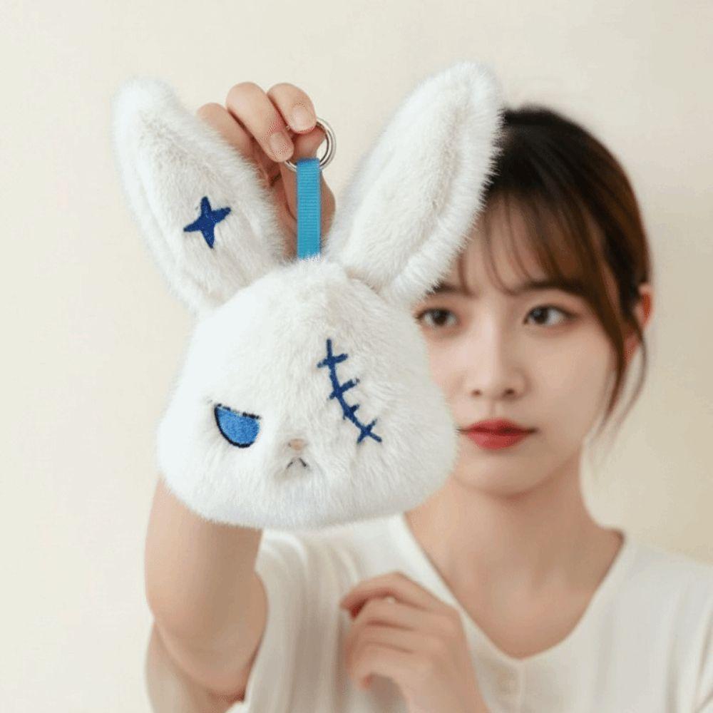 Soft Gothic Rabbit Compact Stitched Bunny Spooky Toy Halloween Plushie Cosplayers