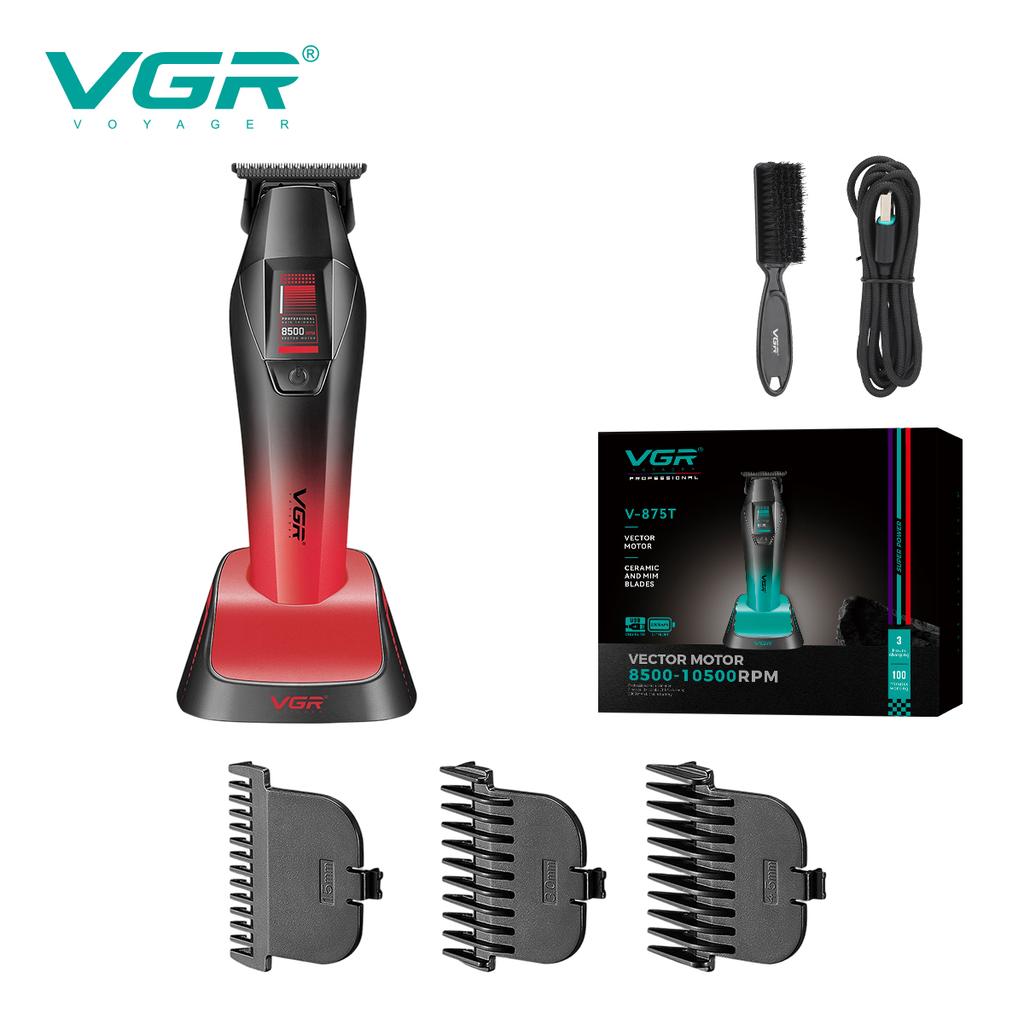 VGR Hair Clipper Adjustable Hair Trimmer Cordless Hair Cutting Machine Vector Motor 11000 RPM Barber Combo Clipper for Men V-875