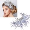 Винтажное белое перьевое украшение для волос с кристаллами для невесты ручной работы женская заколка для волос свадебное украшение праздничная бижутерия