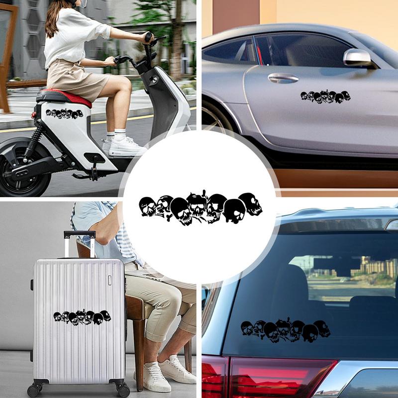 Наклейки с изображением черепа на мотоцикле, светоотражающие наклейки на автомобиль на Хэллоуин, устойчивые к царапинам, крутые наклейки на автомобиль, ужасные наклейки на мотоцикл для поездок на работу