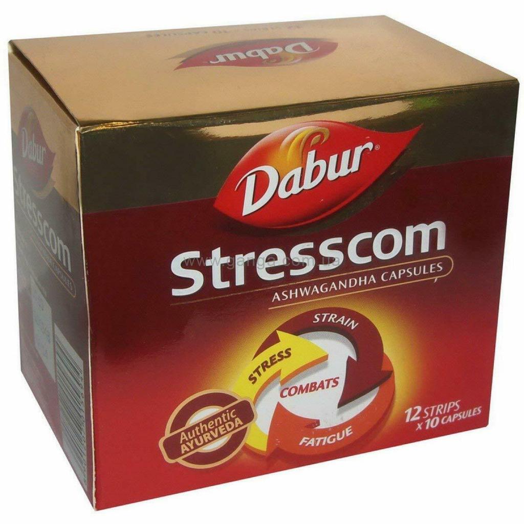Dabur Stresscom Ashwagandha(12 Strips X 10 =120 Capsules) FREE SHIPPING