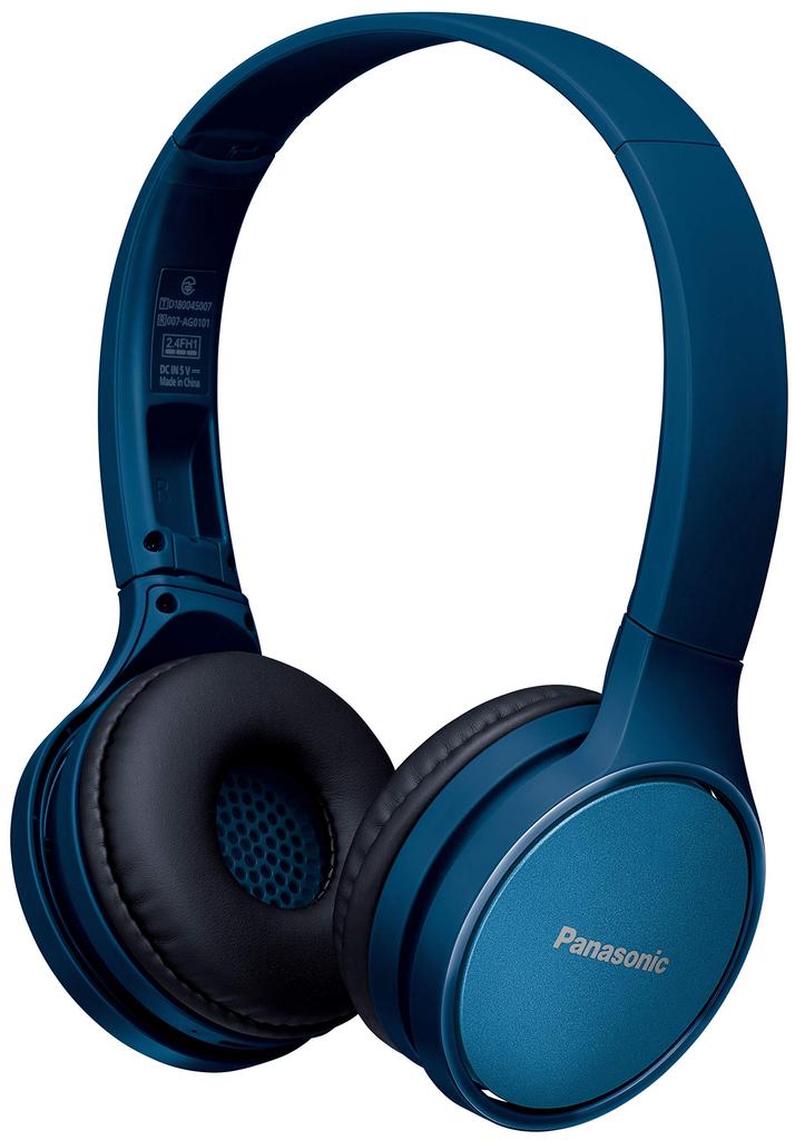 Panasonic Wireless Bluetooth Closed-Type Headphones, Blue, RP-HF410B-A