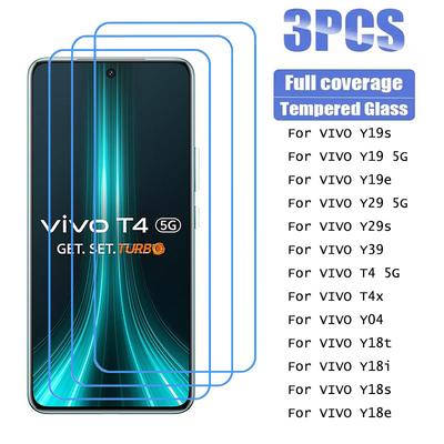 3 шт. пленка из закаленного стекла для vivo y19 y19e y29 y39 y29s t4 t4x 5g y04 y19s y18t y18i y18s y18e защитная пленка