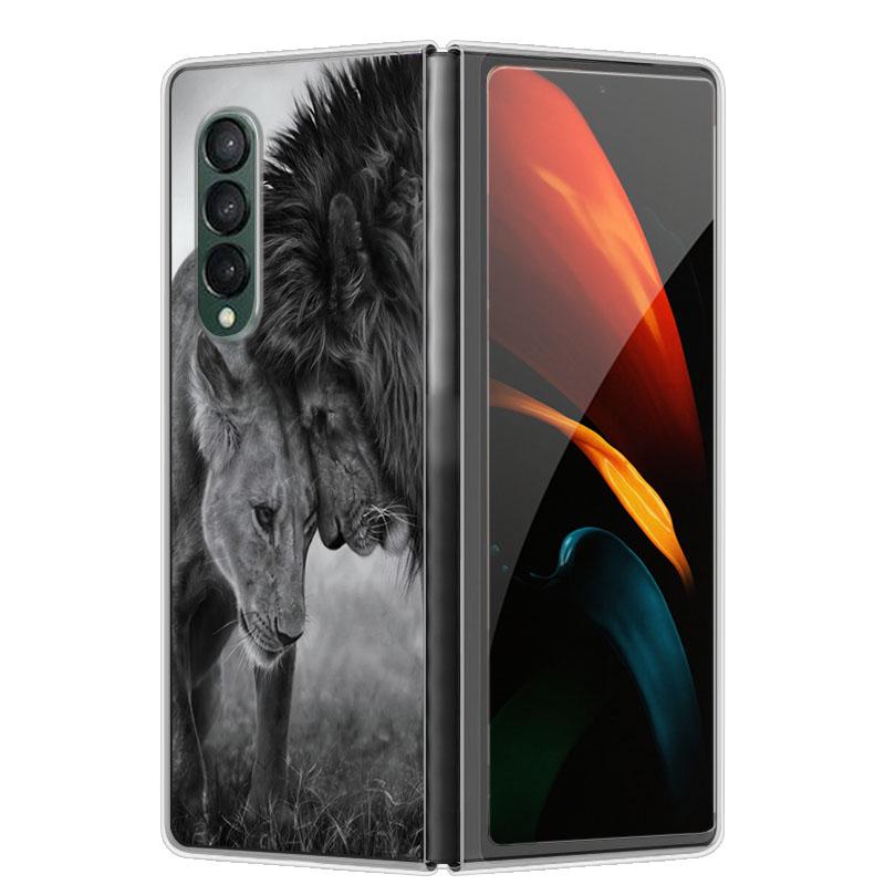 Fashion Clear Phone Case for Samsung Galaxy Z Fold 6 5 4 3 Fold5 fold6 Fold4 Fold2 Fold3 Transparent Protective Shield PC Cover