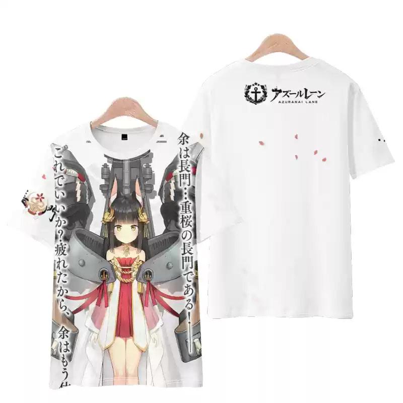 Популярная игра Azur Lane Футболка 3D-печать Мужская/Женская Аниме футболка Повседневная Харадзюку