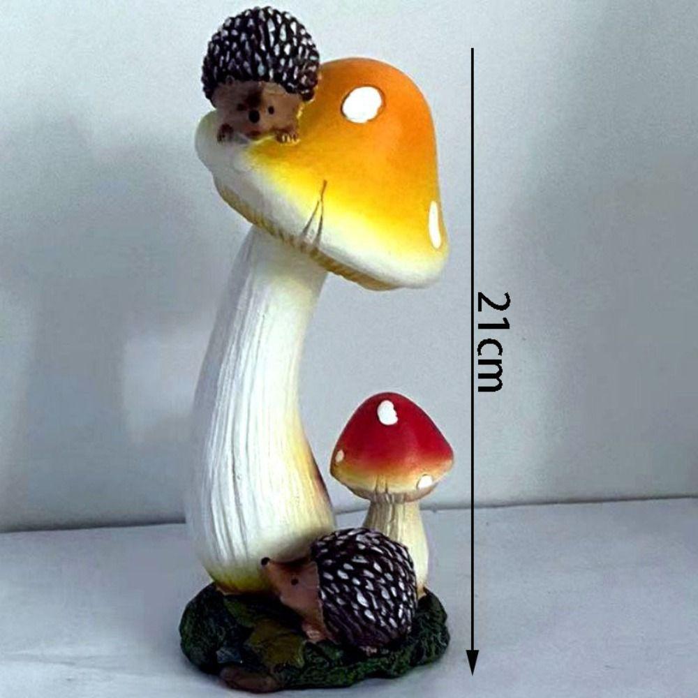 Simulation Pastoral Hedgehog Mushroom Ornaments Crafts Villa Courtyard Figurines Decoration