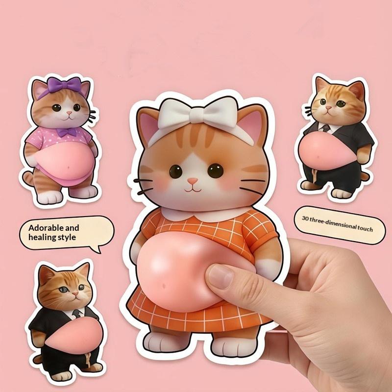 3D Милый Щенок Котенок Наклейка Сжимаемый Чехол для Телефона с Сиба-ину Украшение Детский День Рождения Подарок Фестиваль Принадлежности